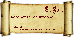 Ronchetti Zsuzsanna névjegykártya